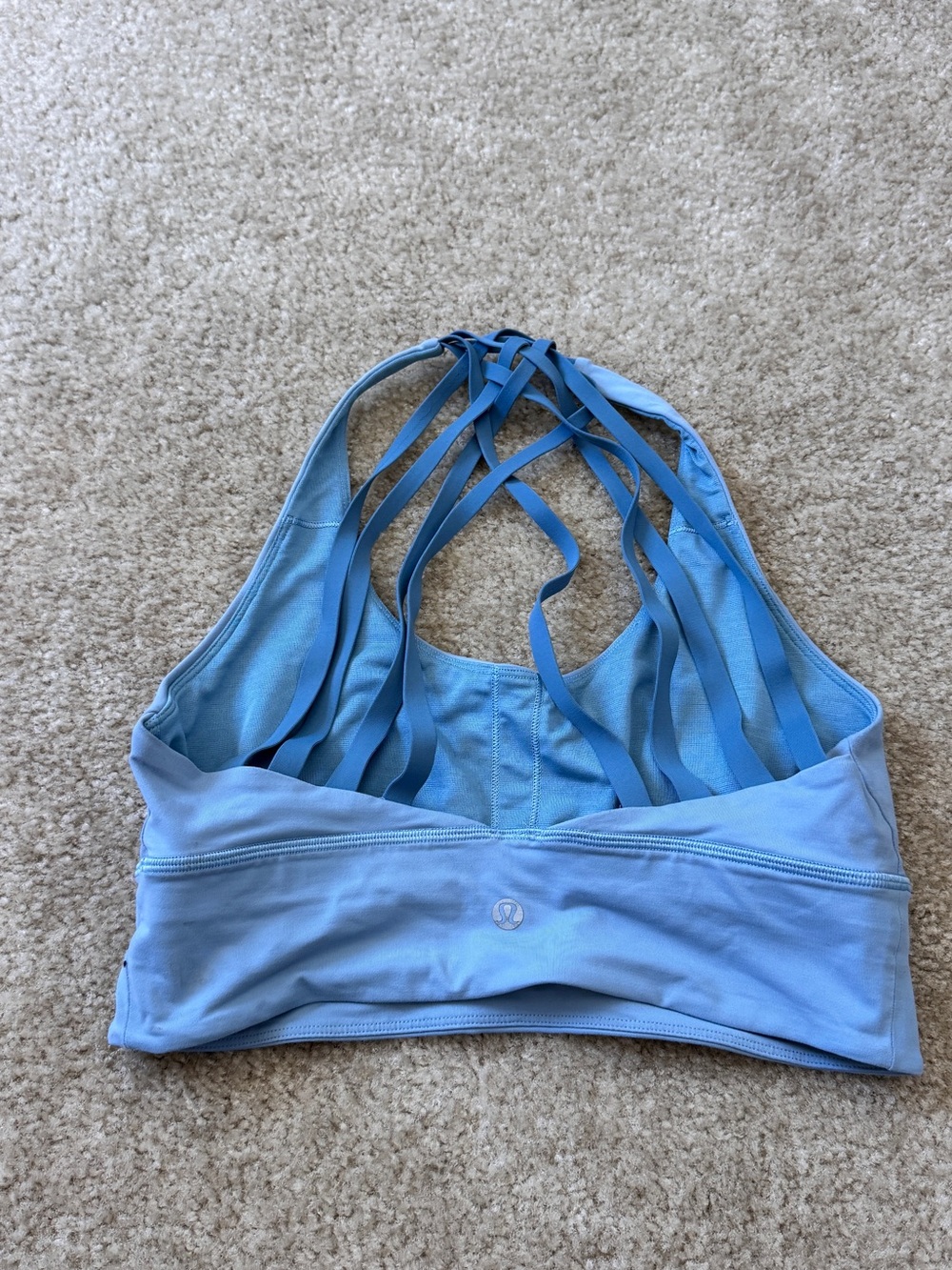 lululemon athletica Light Blue Strappy-Back Sports Bra - Picture 2 of 3